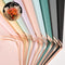 20 Sheet 10 Colors Gold Edge Flower Wrapping Paper, Waterproof Floral Wrap for DIY Crafts, 22.8*22.8 Inches