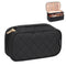 Relavel Small Makeup Bag, Travel Cosmetic Organizer for Women, 2 Layer Waterproof Black Makeup Pouch with Zipper