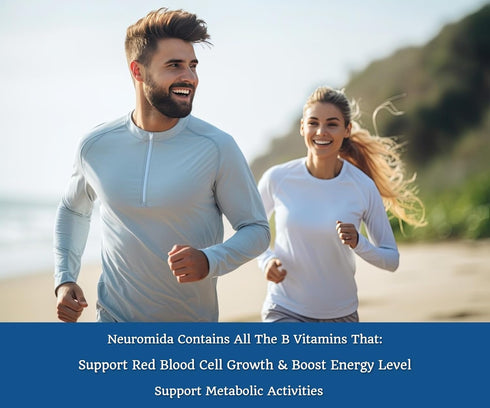 Vitamin B Complex and Folic Acid - Advanced Formula for Brain Support, Energy & Heart Health, 60 Tablets