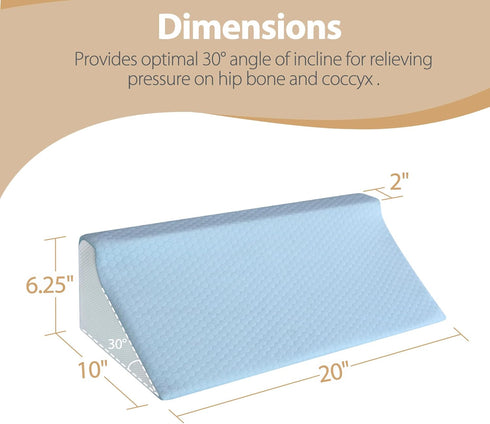 Wedge Pillow for Side Sleeping, Memory Foam Back Pillow Positioners for Side Sleeper, Preventing Bedsores, After