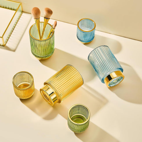Makeup Brush Holder, Toothbrush Holders, Crystal Makeup Holder, Small Makeup Organizer, Retro Desktop Eyeliners,