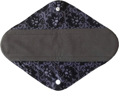 MUMBABY 5 (12 inch)) Pieces Charcoal Bamboo Mama Cloth/Menstrual Pads/Reusable Sanitary Pads (Black lace, Heavy