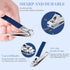 Manicure Set Pedicure Kit, Nail Clippers Set with 18 Pieces Grooming Tools for Women and Men, Fine Case (Dark Blue)