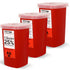 Oakridge Products 1 Quart Sharps Container for Home Use and Professional, Biohazard Needle and Syringe Disposal, 3-Pack