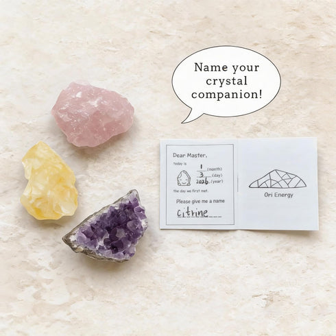Set Interactive Citrine Wish Capsule - Aesthetic Crystal Desk Decor, Career Success & Motivation Gift, Wealth Energy