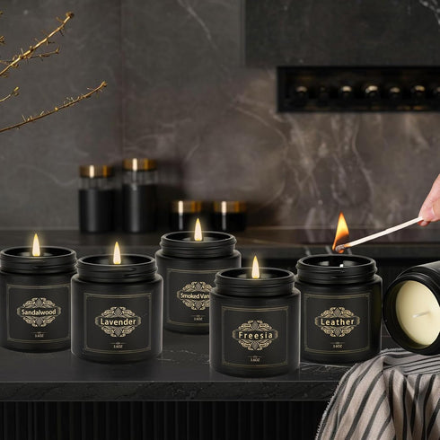 Nuo Cai Duo Sets 6 Pack Sets Scented Candles Gift for Men, Soy Candles for Home Scented, Dad Gifts for Fathers Day