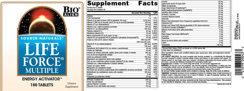 Source Naturals Life Force Multiple - Energy Activator, 180 Tablets