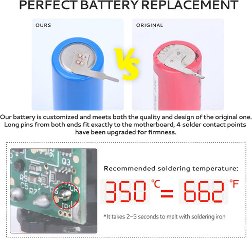 Electric Toothbrush Battery Replacement - for Philips Sonicare Parts HX6300 HX6500 HX6610 HX6700 HX6900 HX9300 Series
