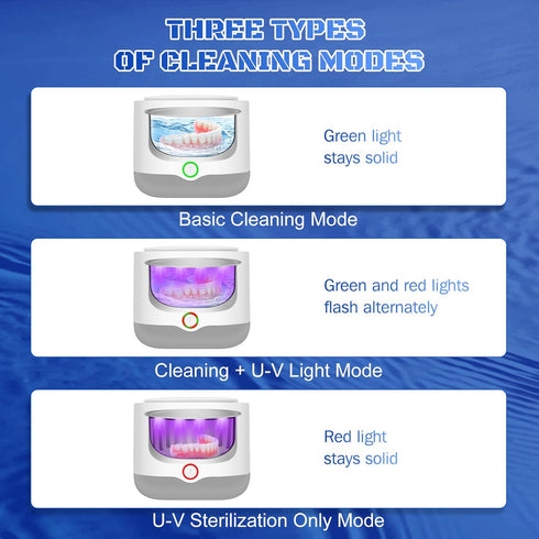 Ultrasonic Retainer Cleaner Machine for Dentures, 45kHz Professional Cleaner with 200ml Cleaning Basket