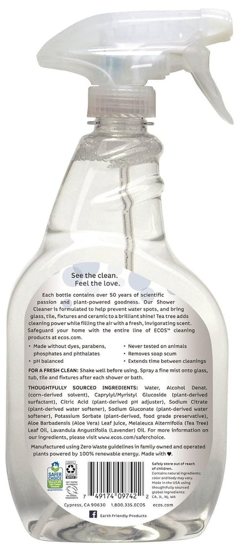 Earth Friendly Products Shower Cleaner with Tea Tree Oil, 22 Ounces