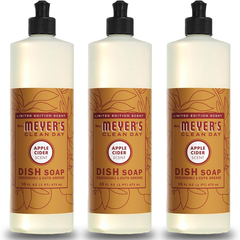 Mrs. Meyer's Liquid Dish Soap, 16 OZ Apple Cider (Pack of 3)