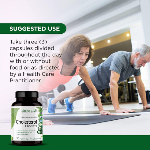 EMERALD LABS Cholesterol Health - CoQ10, Flush-Free Niacin, RYR-VA & Garlic, 90 Vegetable Capsules