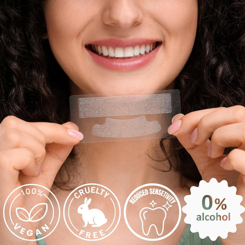 Natural Teeth Whitening Strips - Sensitive Teeth White Strips, No Peroxide, No Bleach