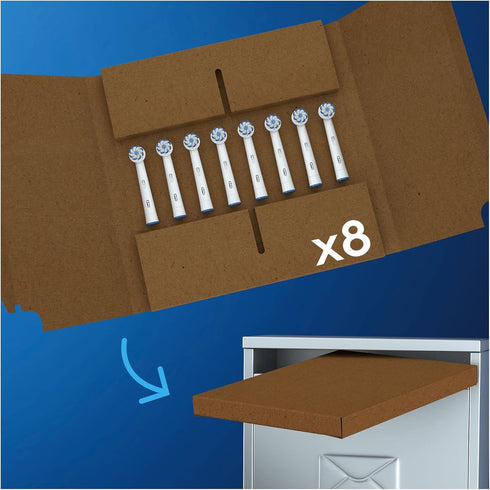 Braun Oral-B Sensitive Clean Toothbrush Heads, Pack of 8 for Gentle Cleaning