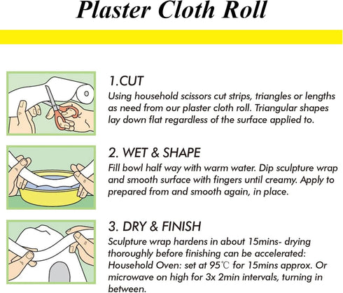 Falling in Art Plaster Cloth Rolls, 500gsm Plaster Strip, Plaster Gauze Bandages for Craft Projects, Mask Making, Belly
