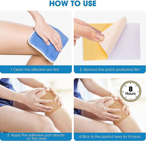 MQ Pain Patches - 60 Count Herbal Heat Patches for Back & Knee Pain Relief