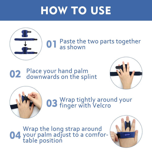 Trigger Finger Splint, Adjustable Finger Support Brace, Bonus Fastening Tape for Alleviating Finger Locking