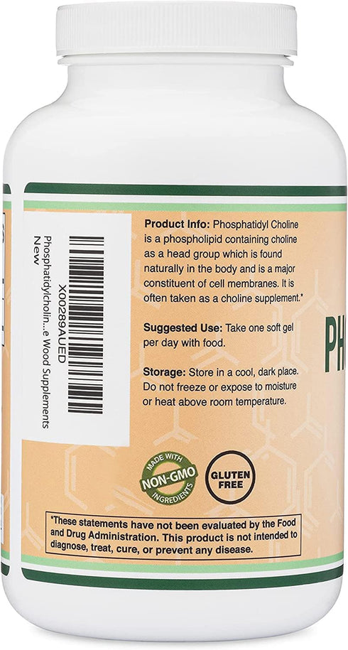 Phosphatidylcholine 1,200mg, 210 Softgels, Enhanced Sunflower and Soy Lecithin for Brain Health Support