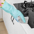 KINGFINGER Rubber Latex Waterproof Dishwashing Gloves, 2 Pair Medium Long Cuff Household Cleaning Gloves