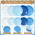 Zhehao 175 Set Pcs Blue Party Supplies Blue Disposable Tableware Kit with Plates, Cups, Napkins, Cutlery Ocean Sea