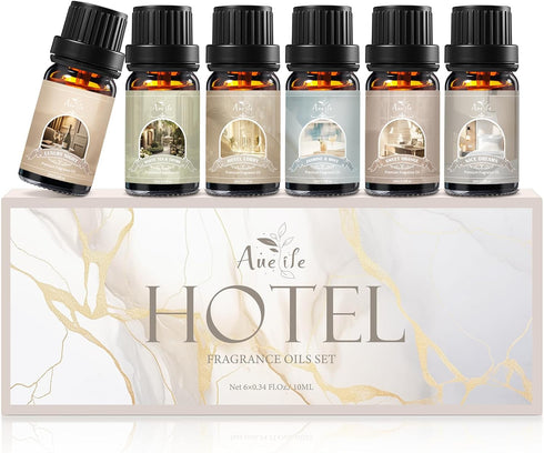 Auelife Hotel Collection Diffuser Oil Set - 6x10ml Luxury Hotel Scent Essential
