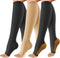 OUIVIAL 3 Pack Copper Compression Socks for Women&Men, 20-30mmHg Open Toe Knee High