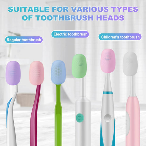 6 Packs Toothbrush Covers, Silicone Caps for Electric Toothbrush Replacement Heads & Manual Toothbrush