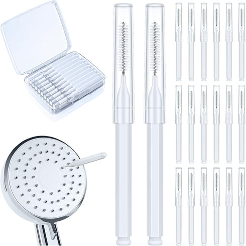 Shower Head Cleaning Brush, Multifunctional Tool for Anti-Clogging Nozzle, Showerhead Cleaning Picks, White