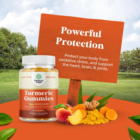 Turmeric Curcumin Immune Support Gummies, Joint Support and Skin Care Supplement
