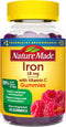 Nature Made Iron 18 mg with Vitamin C, 60 Gummies - Dietary Supplement for Red Blood Cell Support, 30 Day Supply