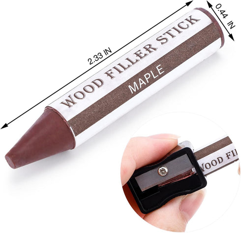 Wood Filler Sticks, 8 Colors Wax Filler Sticks for Scratches, Furniture Scratch Repair Kit