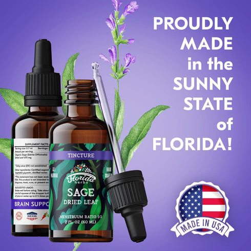 Sage Extract – Natural Dried Sage Supplement – Organic Sage Herb (Salvia officinalis) – 2 oz, Non-GMO