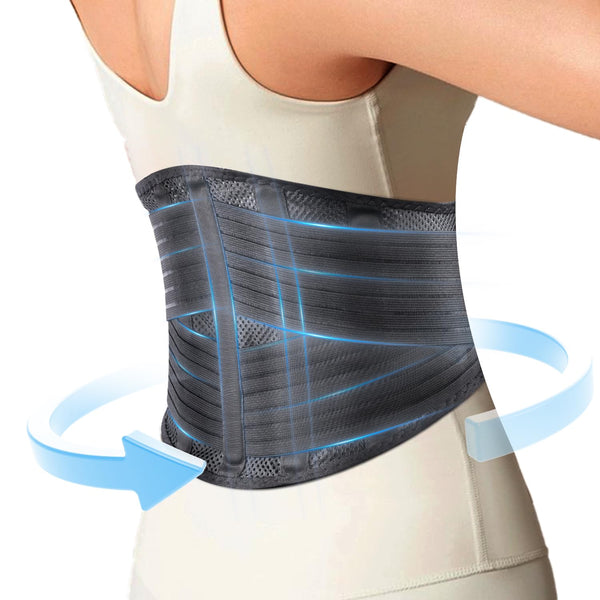 Back Support Brace for Posture with Stretchable Belt, Upgraded High-elastic Straps, Lumbar Brace for Lower Back Pain