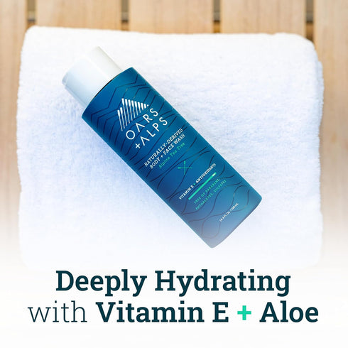 Oars + Alps Men's Moisturizing Body and Face Wash, Skin Care Infused with Vitamin E and Antioxidants, Sulfate Free, Alpine Tea Tree, 1 Pack