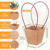 hidyuuoo 30 (12.5 4.9 3.1 Inch) Pcs Paper Bouquet Holder with Handle - Flower Holder & Flower Bar Supplies, Brown