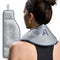 Flexible Neck Ice Pack Wrap: Soft Gel Hot and Cold Pack for Pain Relief, Hands-Free Cervical Recovery (8" x 23) - Grey