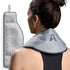 Flexible Neck Ice Pack Wrap: Soft Gel Hot and Cold Pack for Pain Relief, Hands-Free Cervical Recovery (8" x 23) - Grey