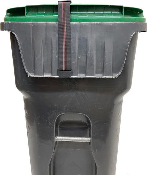 Adjustable Garbage Can Security Strap, Heavy Duty Material, Black Garbage Strap