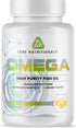 Core Nutritionals Platinum Omega High Purity Fish Oil, 720mg EPA, 480mg DHA for Health Support (120 Count)