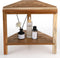 Kathfly Corner Shower Stool 13in Shower Foot Stool for Shaving Legs Acacia