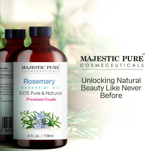 MAJESTIC PURE Rosemary Essential Oil, 100% Pure and Natural, Premium Grade for Hair Care and Aromatherapy