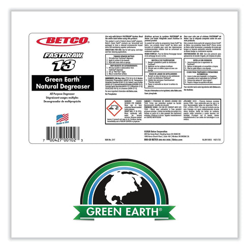 Betco 2174700 Bio-based Degreaser, Concentrated FastDraw, 2 Liter, DGN