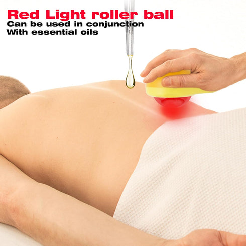 Red Light Vibrating Massage Ball - Handheld Trigger Point Tool for Deep Tissue Massage and Myofascial Release, Portable
