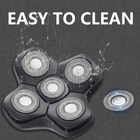 Universal Upgrade 5 Blades Magnetic Interface Head Shaver Replacement Heads for Electric Razor (5D Black)