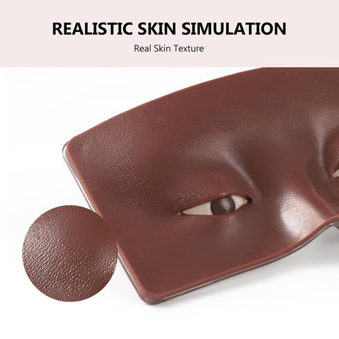 2Pcs 3D Reusable Silicone Makeup Practice Face, Mannequin Aid for Beginners and Professionals (Black+White)