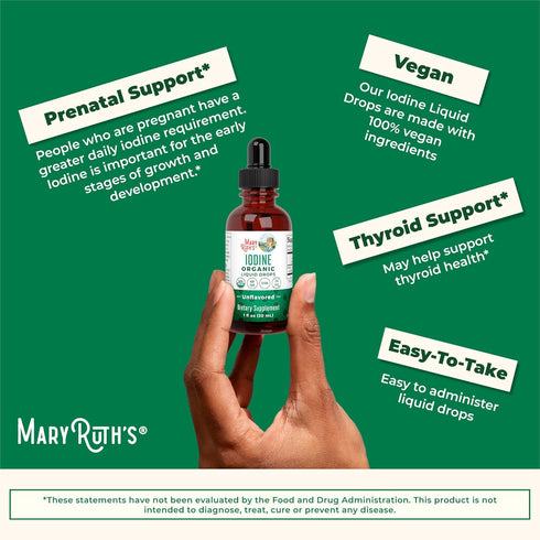 MaryRuth Organics Potassium Iodide - 1 Fl Oz, Iodine Drops, USDA Organic, Vegan, 1 Year Supply