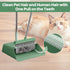 Set, JOYMOOP Dark Teal Green Broom and Dustpan Upright Angle with Built-in Comb Teeth, Ideal for Home, Office