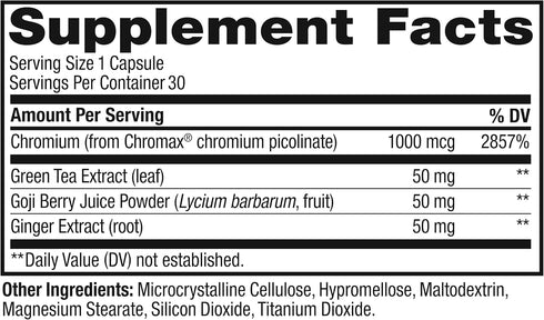 OLLY Combat Cravings, 30 Count, Metabolism & Energy Support Supplement with Chromium, Green Tea, Goji Berry