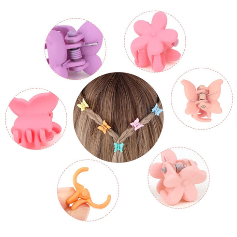 YISSION 80Pcs Mini Hair Clips - Small Flower & Tiny Butterfly Hair Accessories for Girls Women with Box, Random Pastel