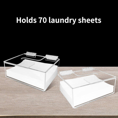 Laundry Detergent Sheets Dispenser, Clear Acrylic Organizer with Lid for Laundry Room